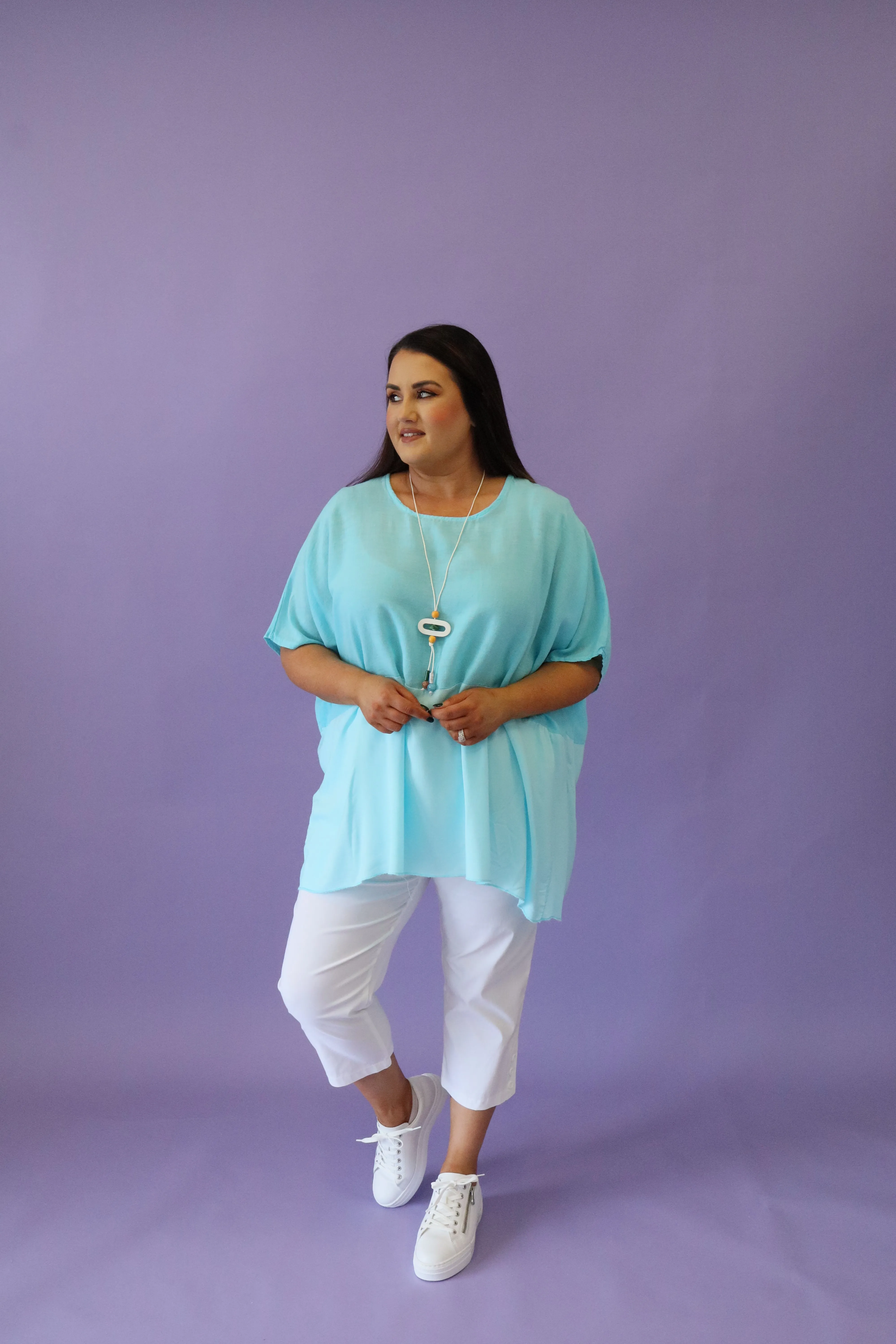 Cali Linen Top in Blue