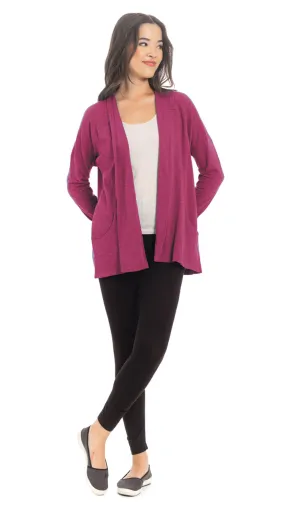 Camille Cardigan - raspberry - organic cotton