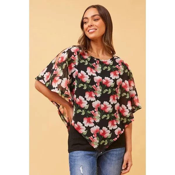 CAREY DOUBLE LAYER FLORAL TOP