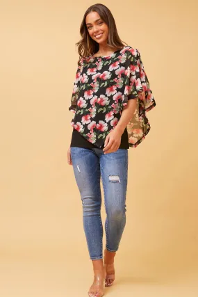 CAREY DOUBLE LAYER FLORAL TOP