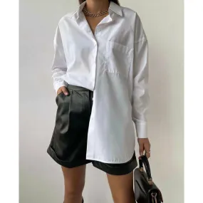 Casual Blouse Cotton White Shirt