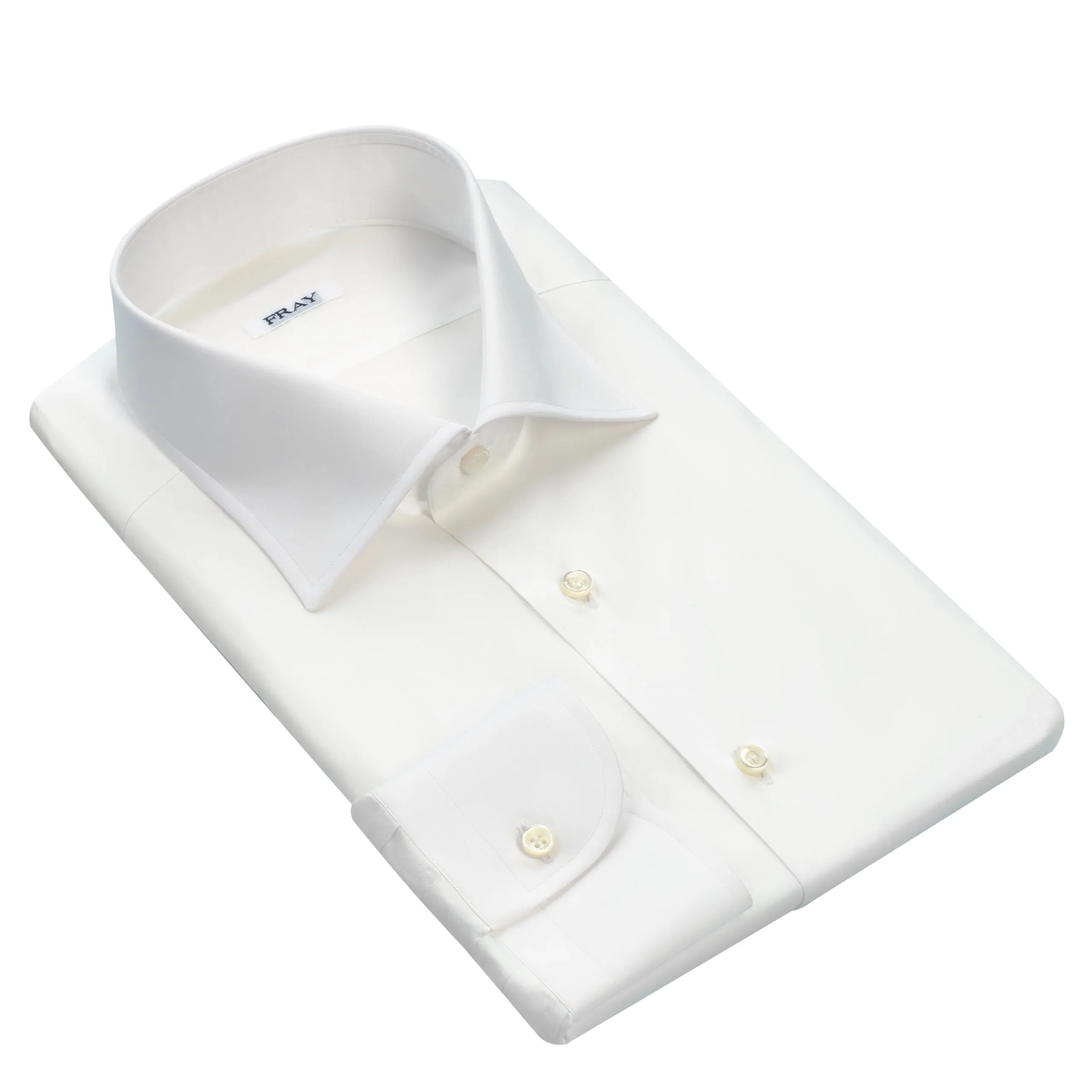 Classic Cotton Shirt in White with Spread Collar