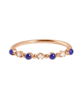 Classic Gigi 3 Diamond Lapis Ring, Rose Gold, Size 6