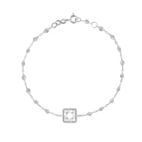 Classic Gigi Sparkle Treasure Bracelet, White Gold, 6.7"