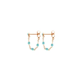 Classic Gigi Turquoise Green earrings, Rose Gold