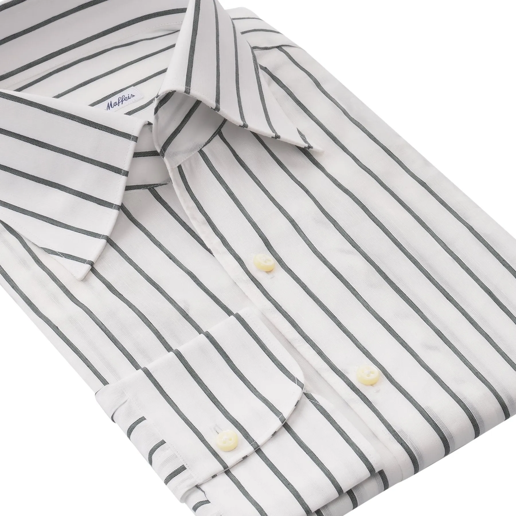 Cotton and Linen-Blend Striped Shirt with Open Collar