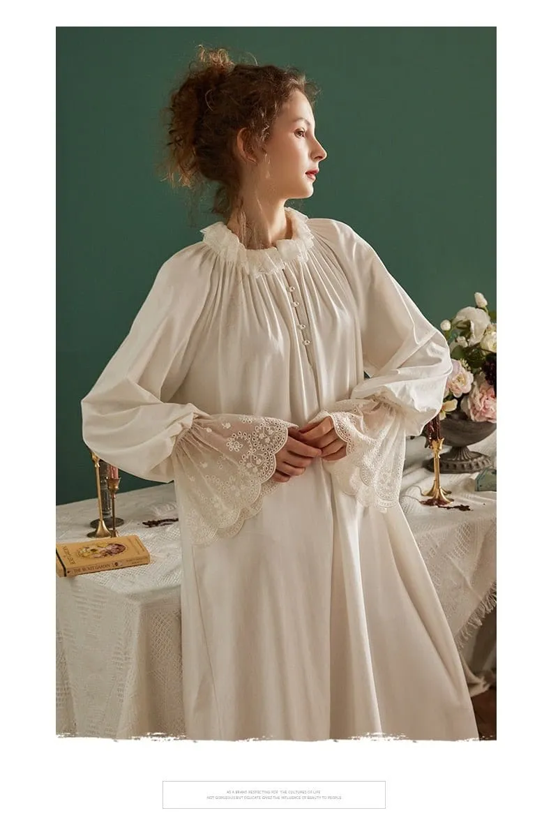 Cotton Flared Sleeve, Whispers Sleepwear, White or Pink (S-L)