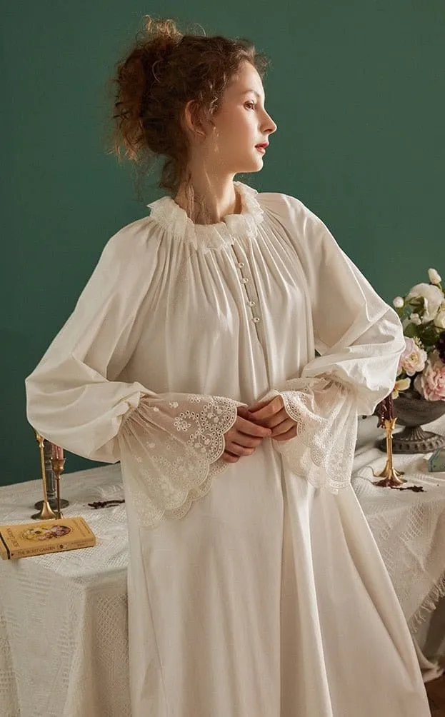 Cotton Flared Sleeve, Whispers Sleepwear, White or Pink (S-L)