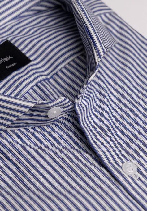 Crisp Jet Blue Stripes Shirt