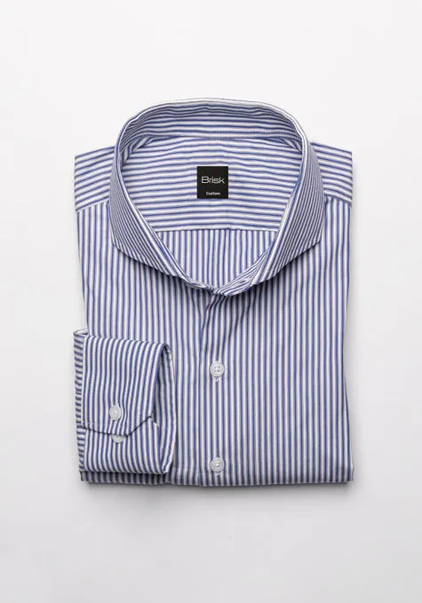 Crisp Jet Blue Stripes Shirt