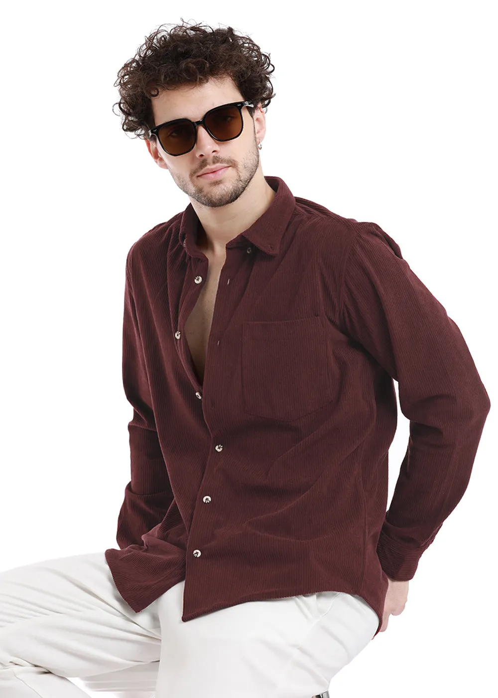 Dark Maroon Corduroy shirt