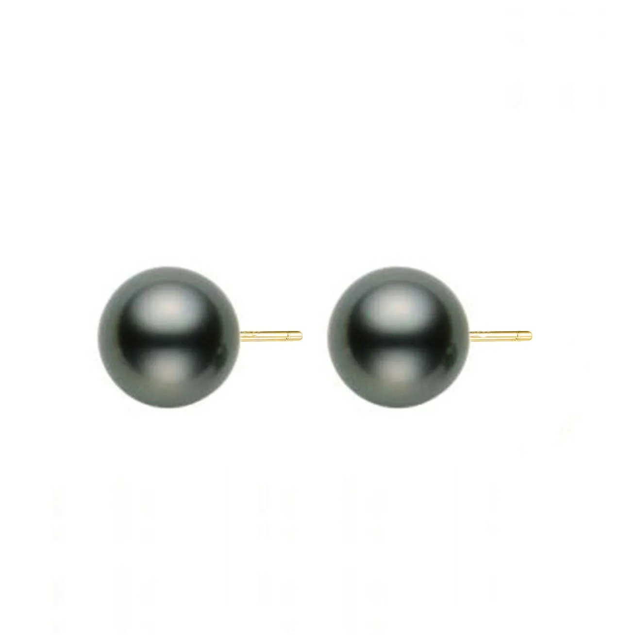 Elegant 18K Gold? Top Grade Tahitian LAGOON Pearl Stud Earrings KE00015