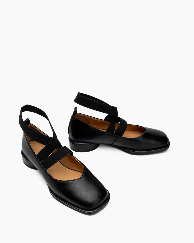 Elegant Cross Strap Ballet Flat Loafers