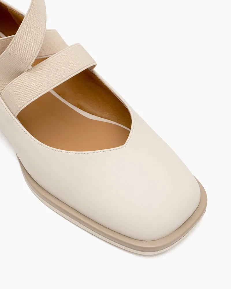 Elegant Cross Strap Ballet Flat Loafers