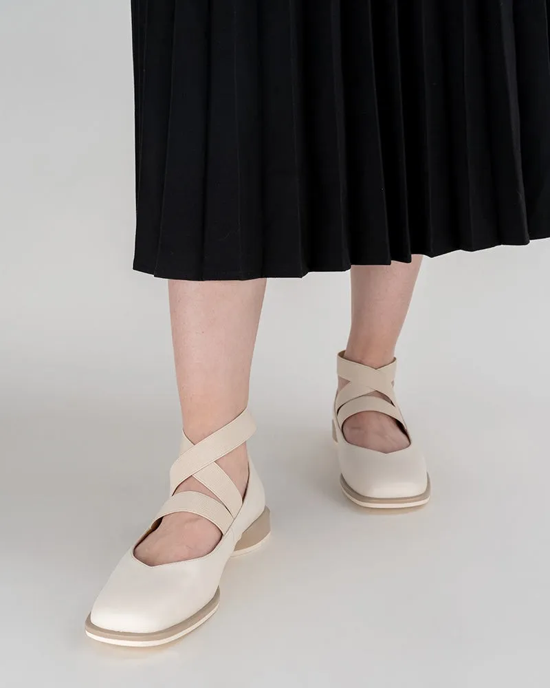 Elegant Cross Strap Ballet Flat Loafers