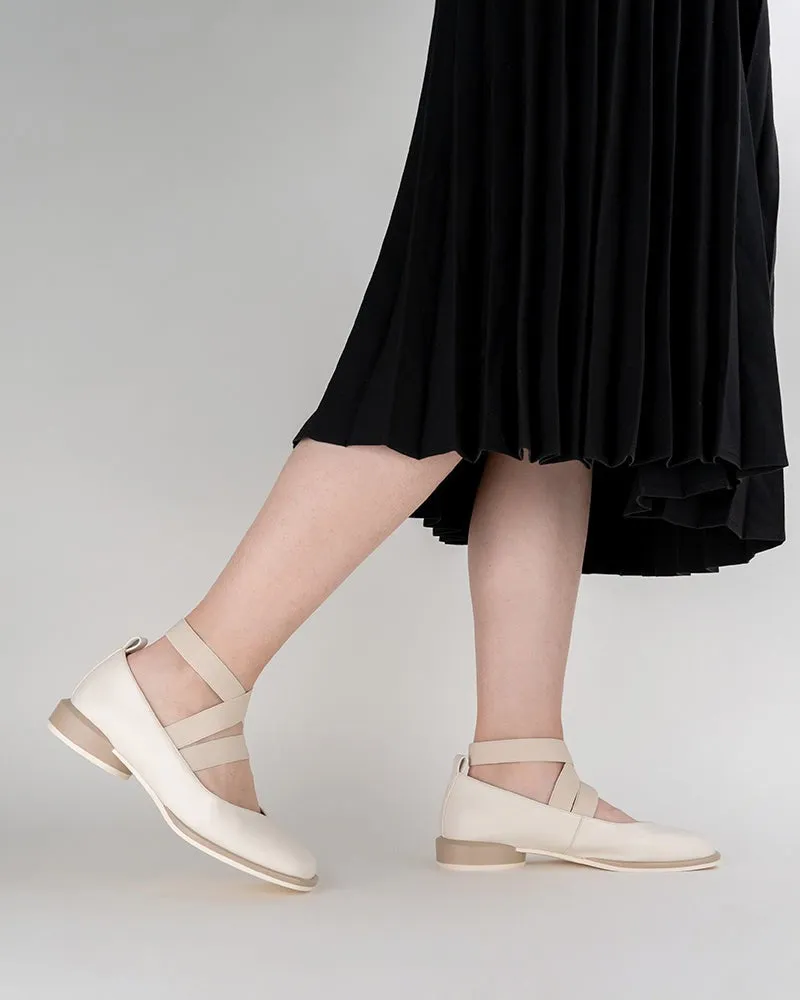 Elegant Cross Strap Ballet Flat Loafers