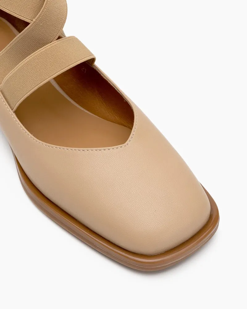 Elegant Cross Strap Ballet Flat Loafers