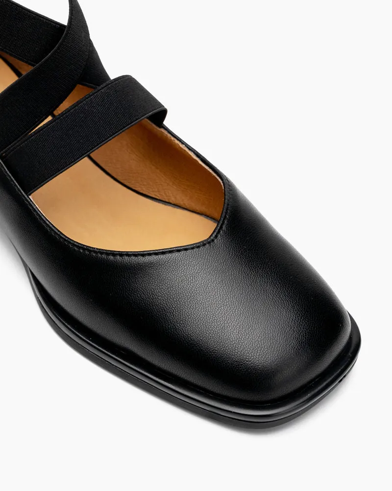 Elegant Cross Strap Ballet Flat Loafers