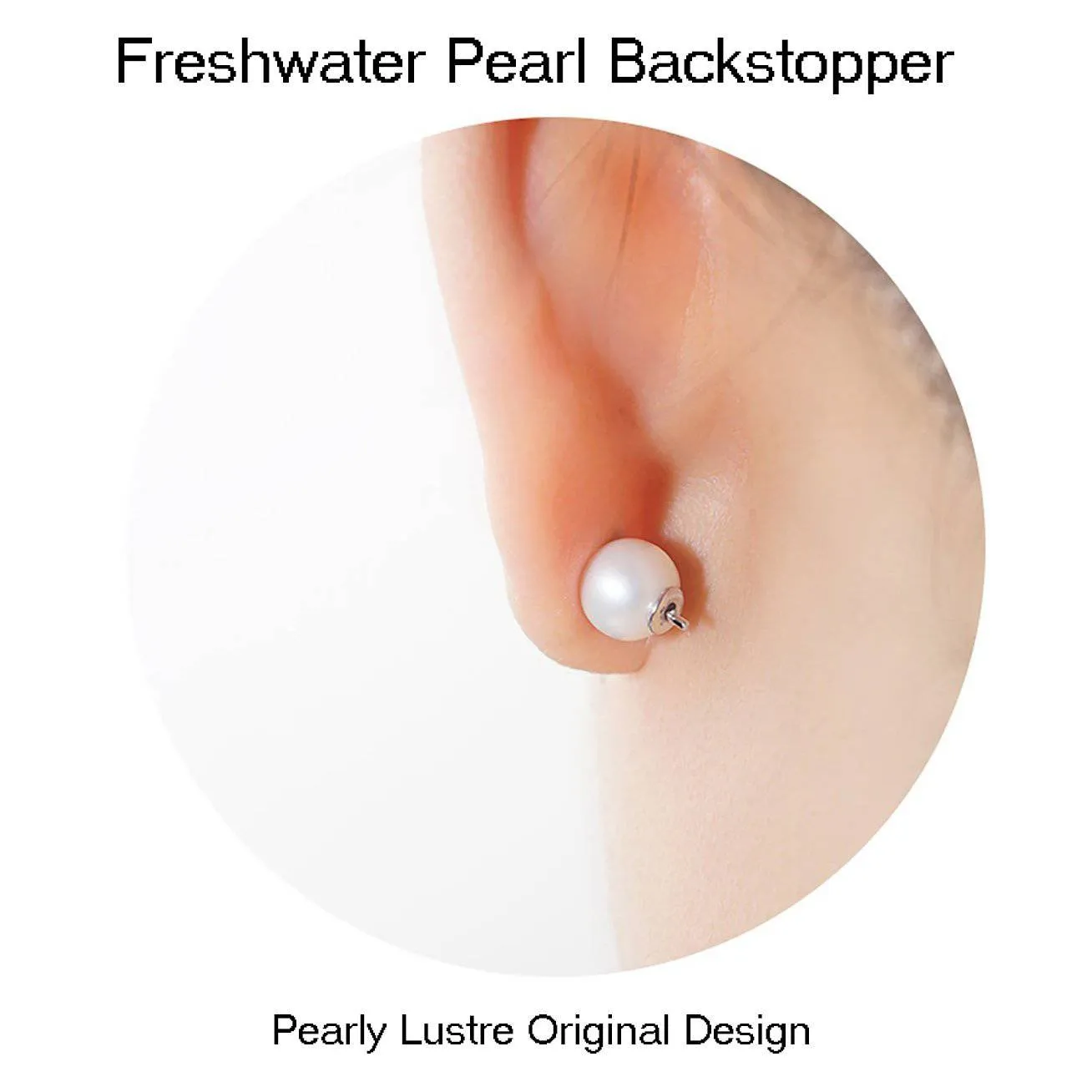 Elegant Freshwater White Round Pearl Stud Earrings WE00127