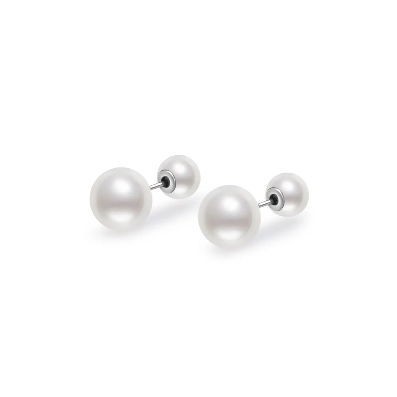 Elegant Freshwater White Round Pearl Stud Earrings WE00127