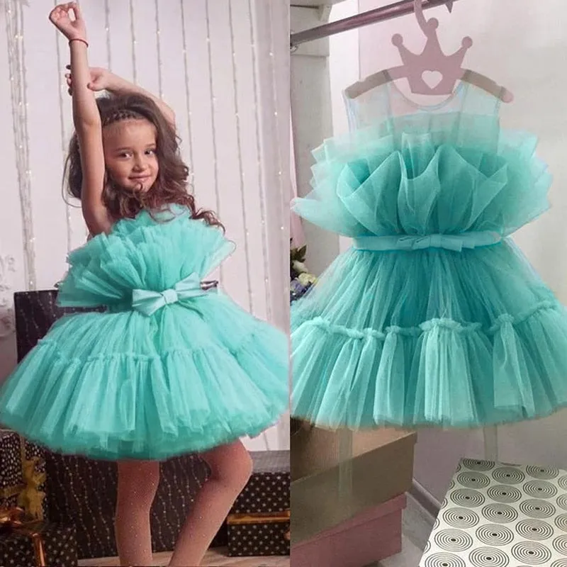 Elegant Princess Gown Baby Clothes for Birthday and weddings