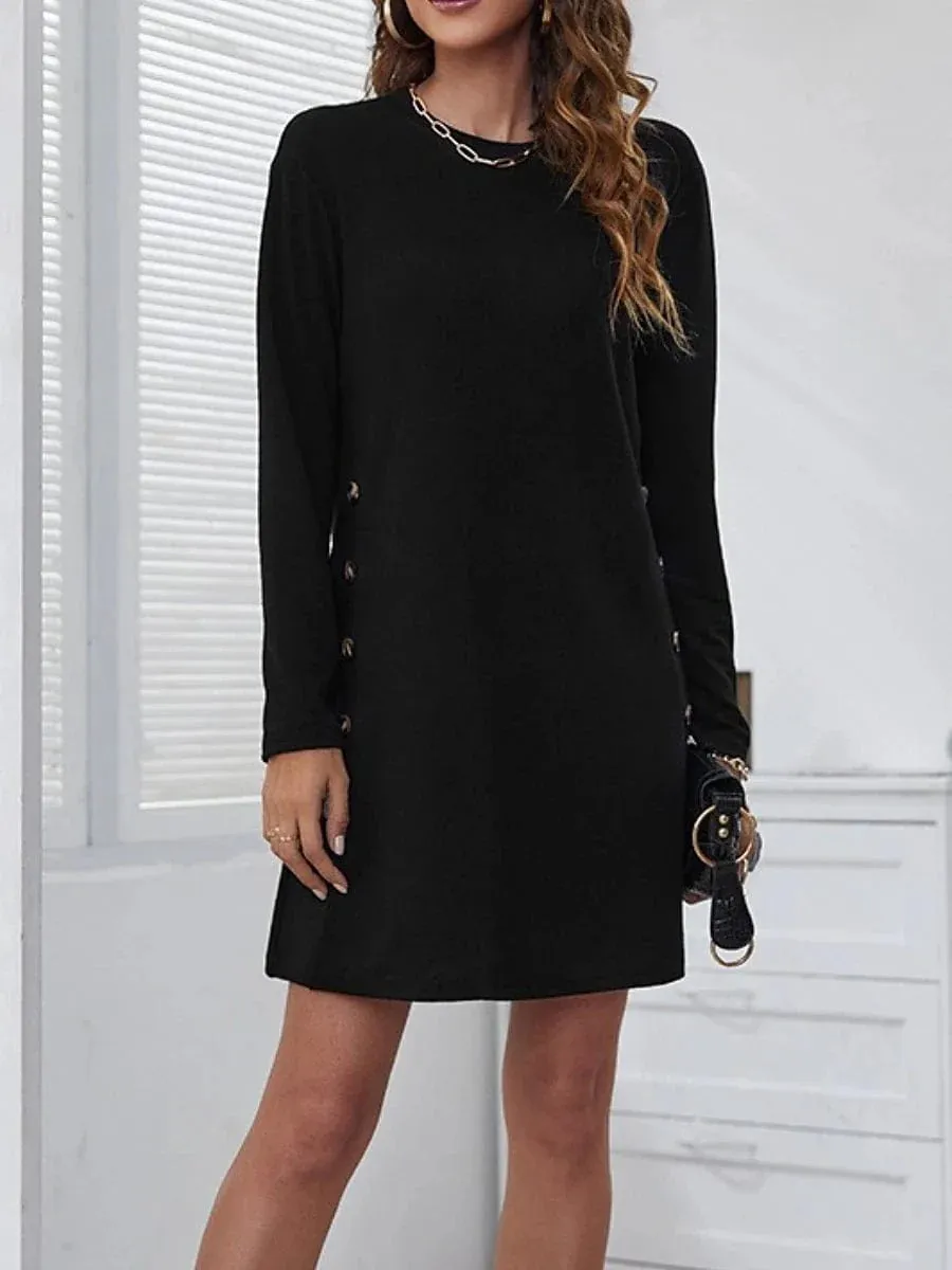 Elegant Women's V-Neck T-Shirt Dress for Daily and Weekend Wear