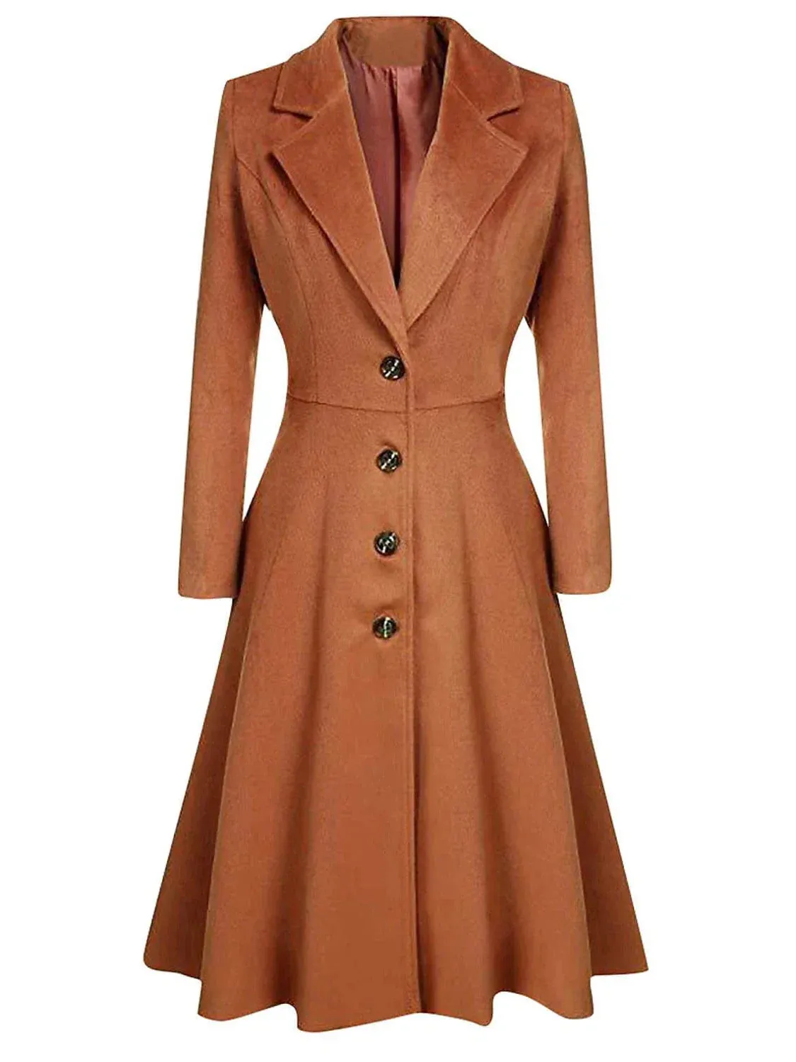 Elegant Women's Wool Blend Long Pea Coat for Winter