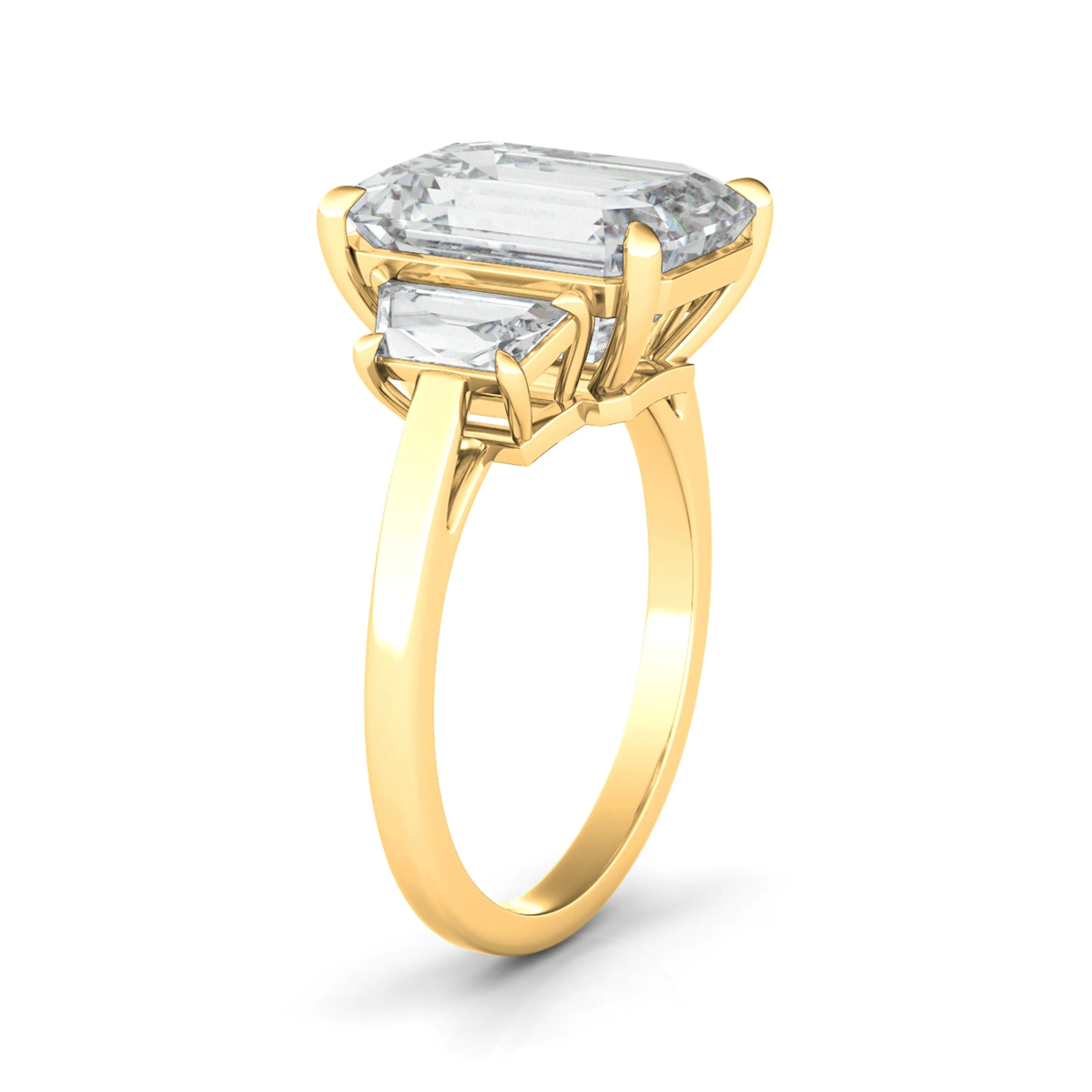 Emerald Cut With Trapezoids Diamond Ring