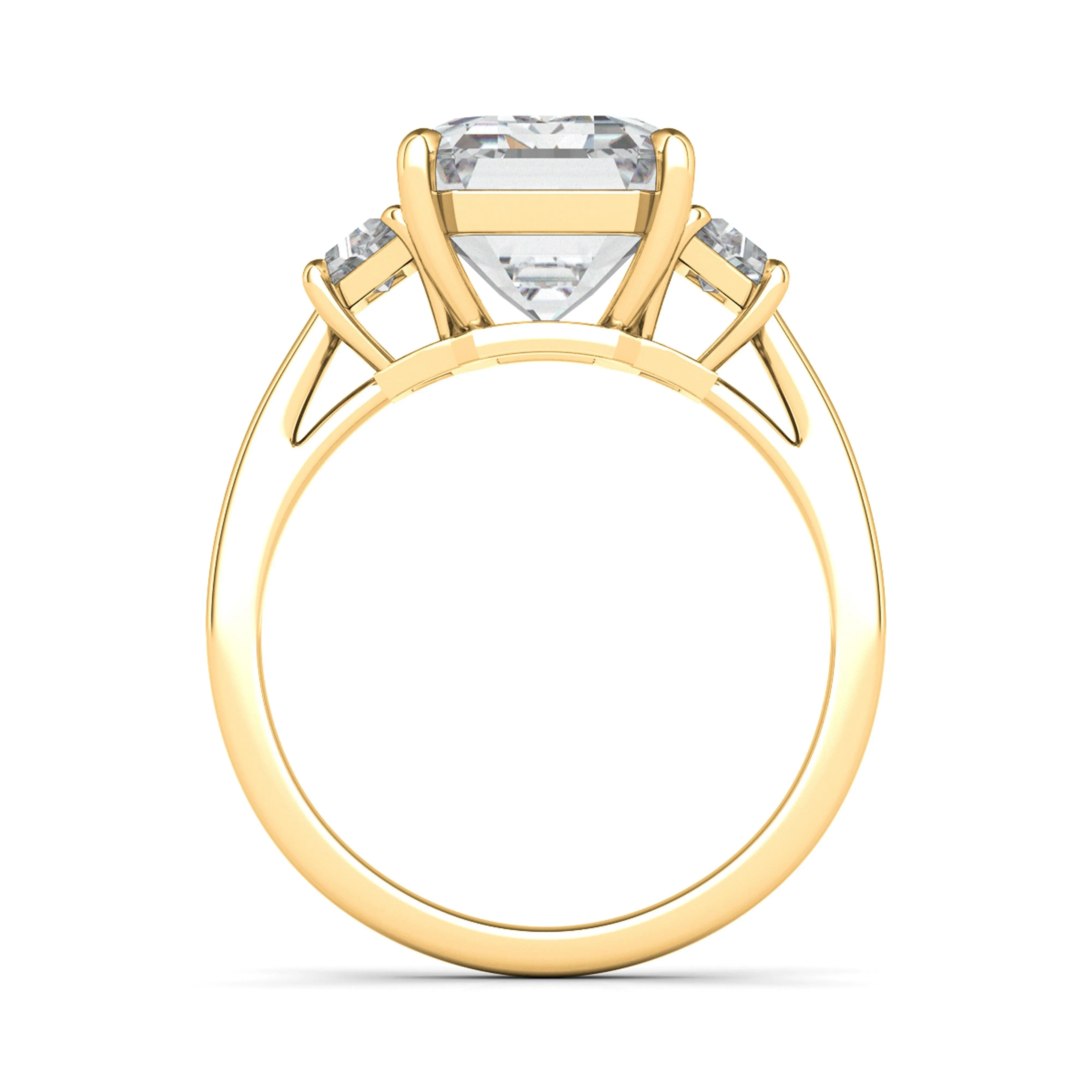 Emerald Cut With Trapezoids Diamond Ring