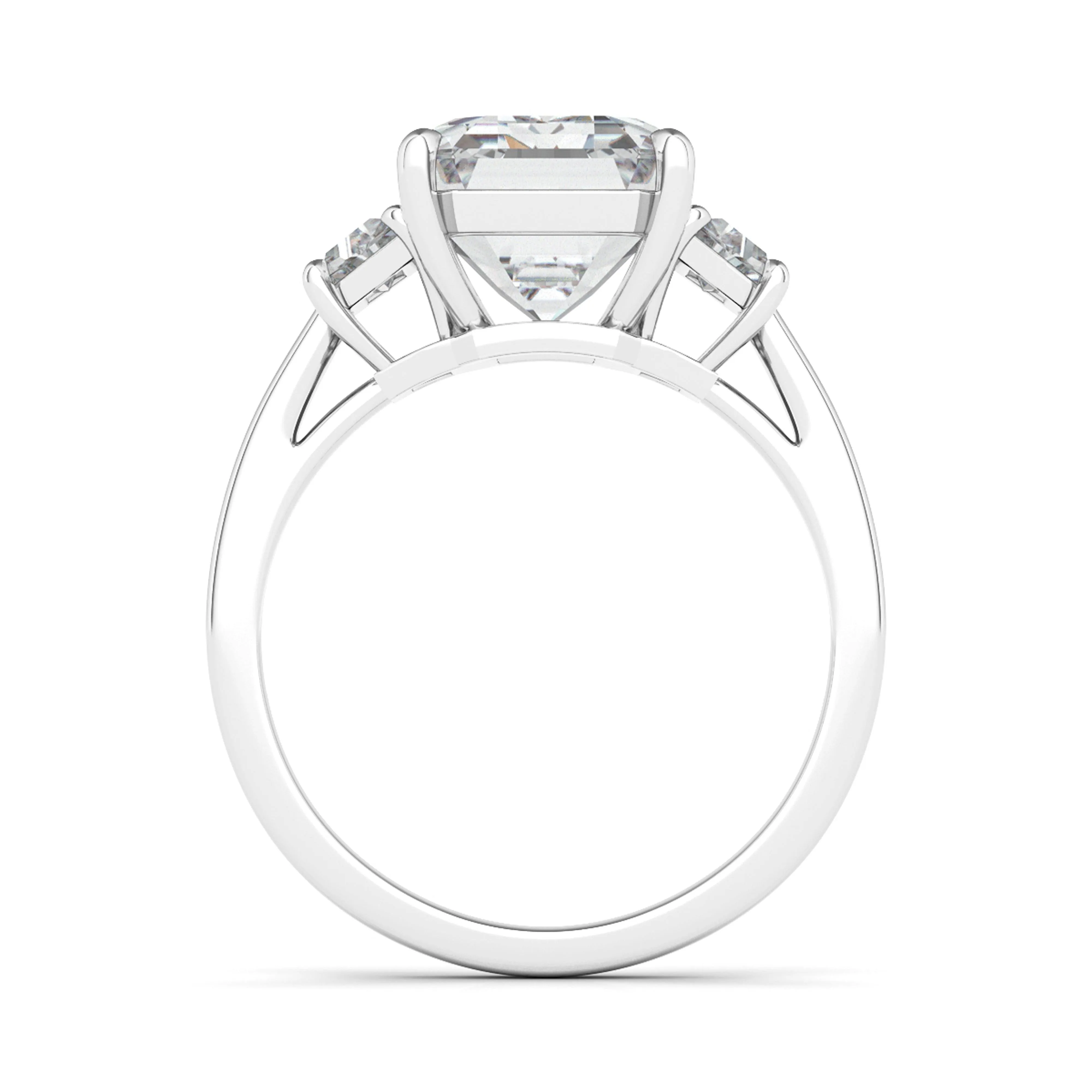 Emerald Cut With Trapezoids Diamond Ring