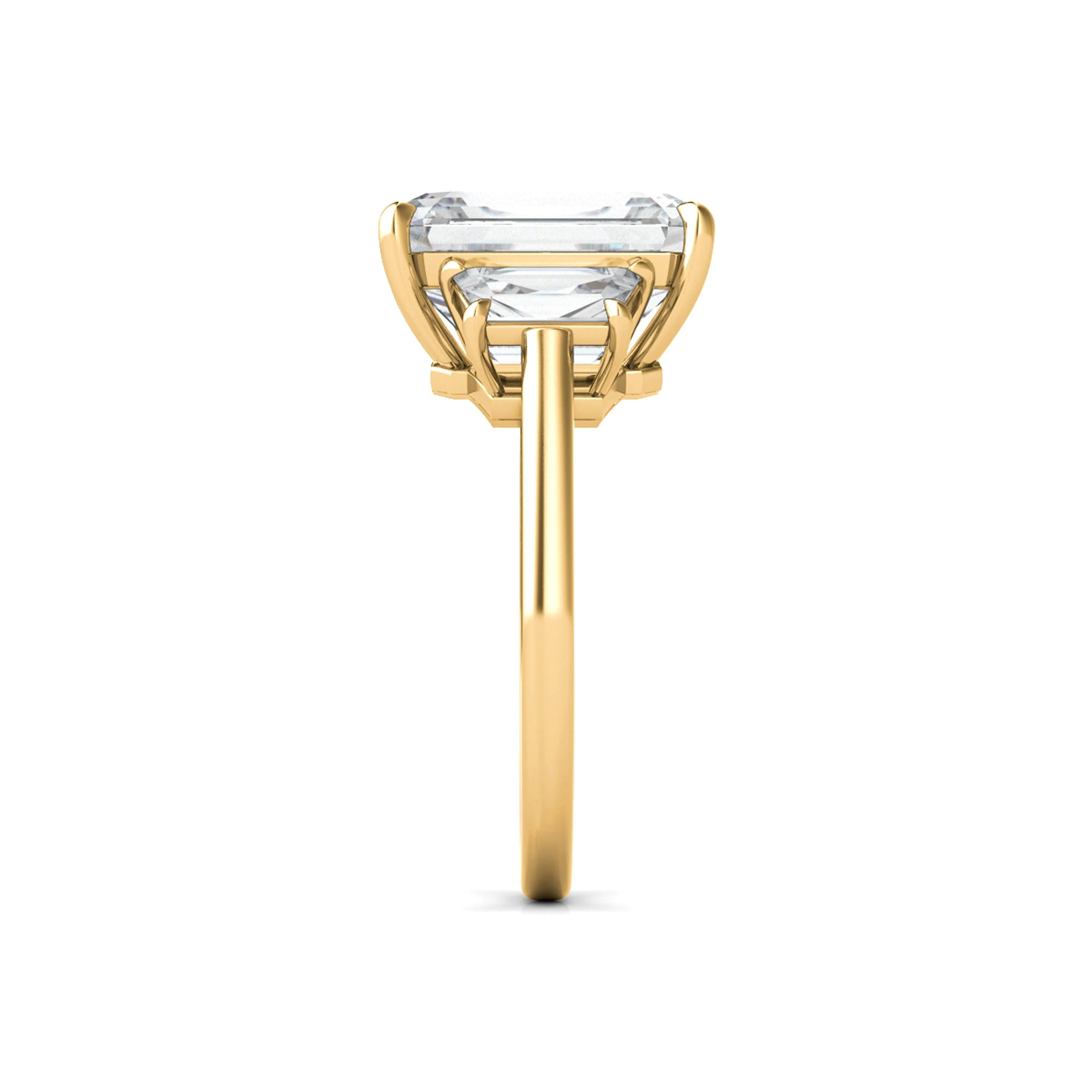 Emerald Cut With Trapezoids Diamond Ring