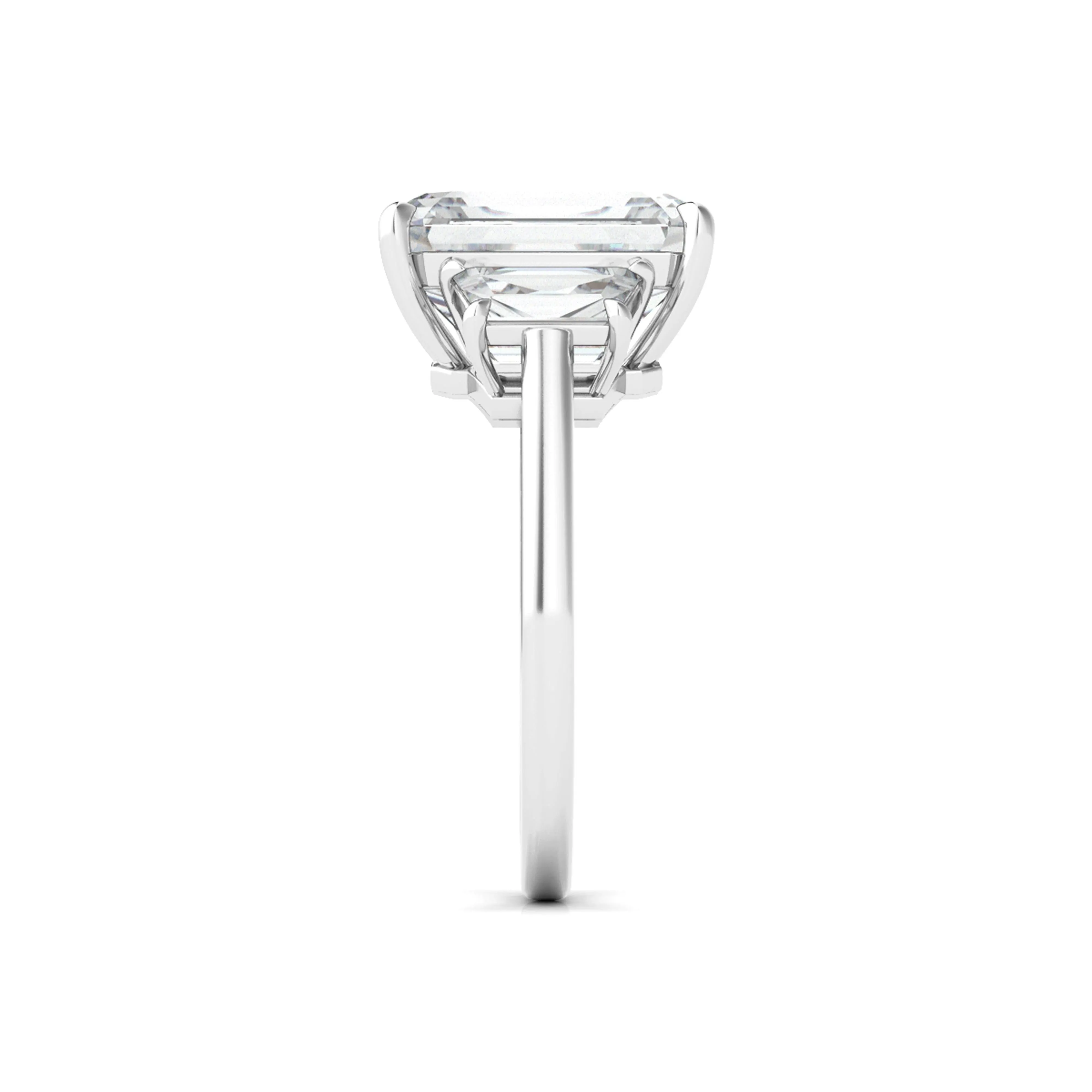 Emerald Cut With Trapezoids Diamond Ring