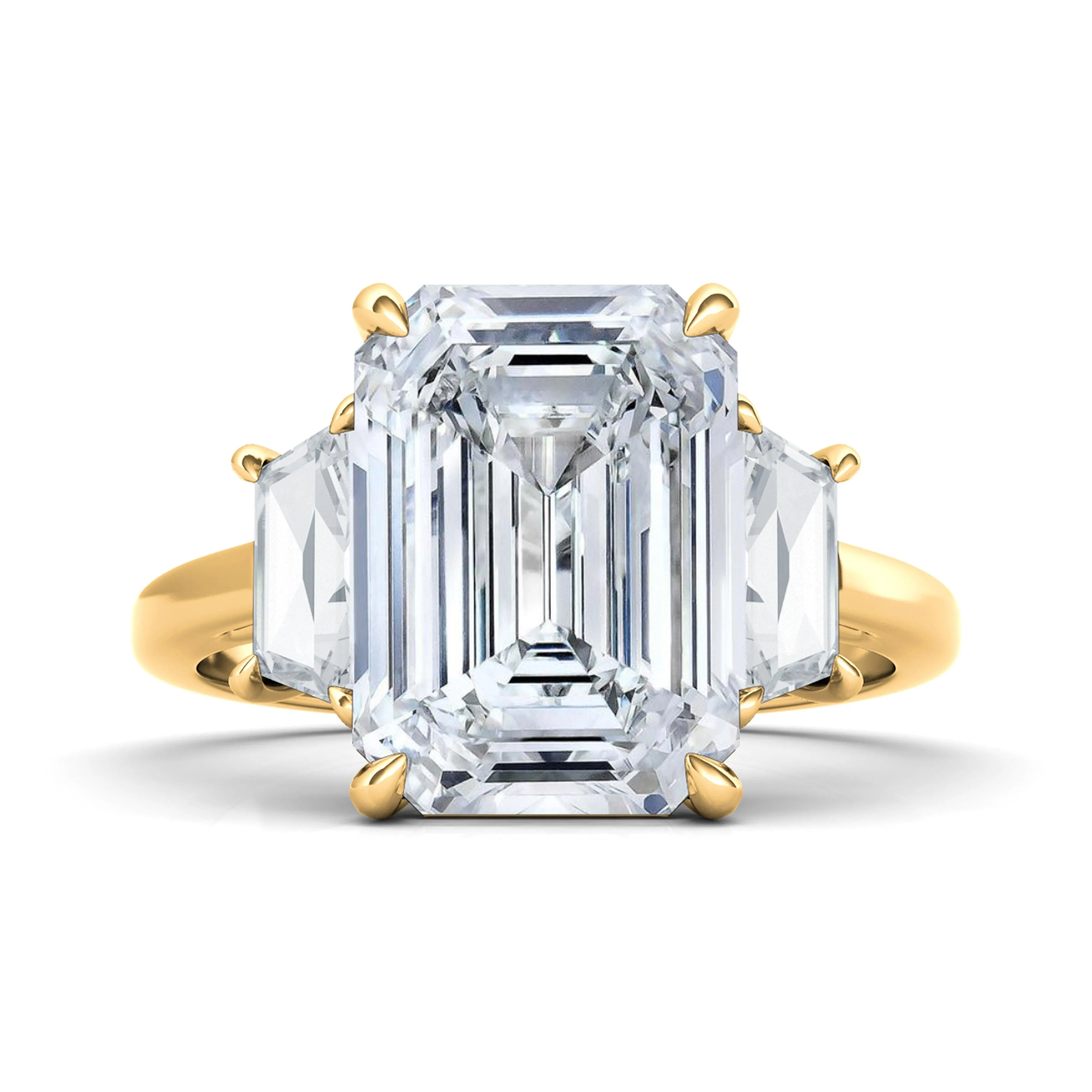 Emerald Cut With Trapezoids Diamond Ring