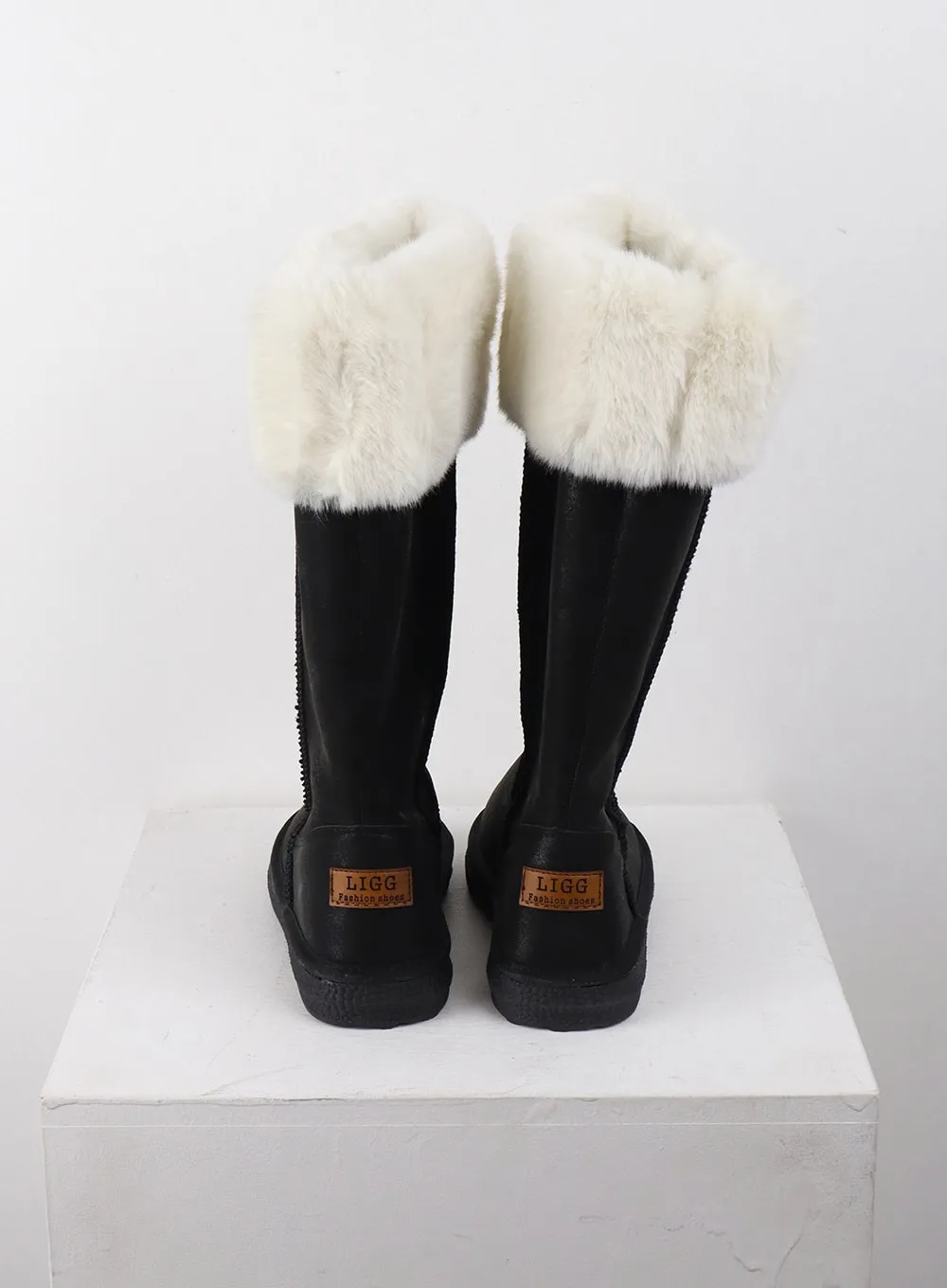 Flat Faux Shearling Ankle Boots CJ405