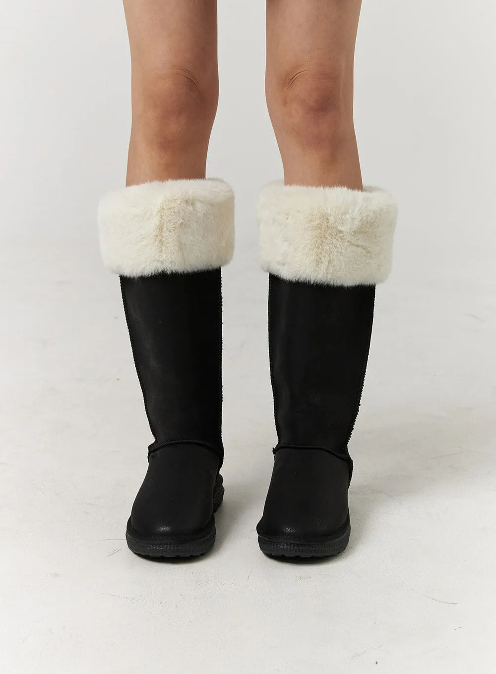 Flat Faux Shearling Ankle Boots CJ405