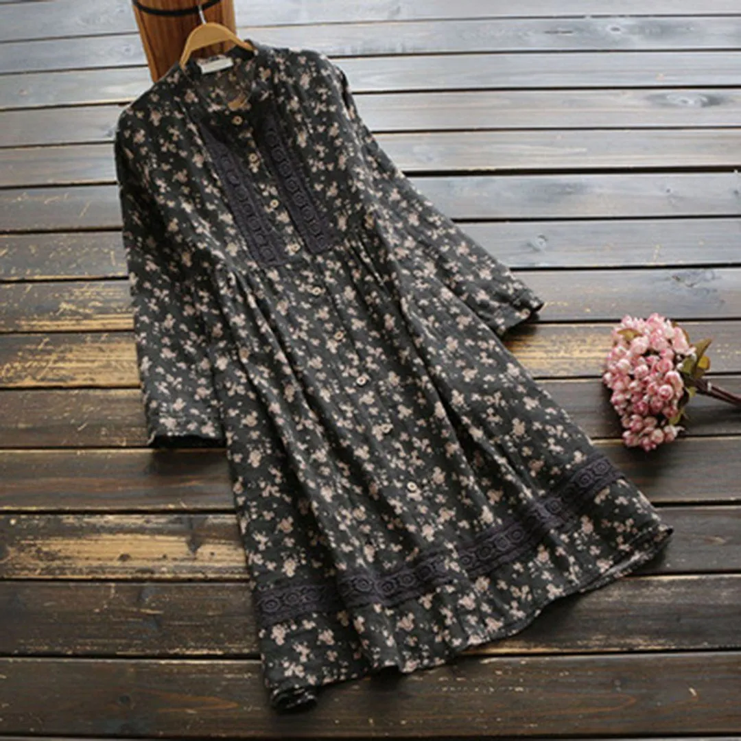 Floral Lace Paneled Dress