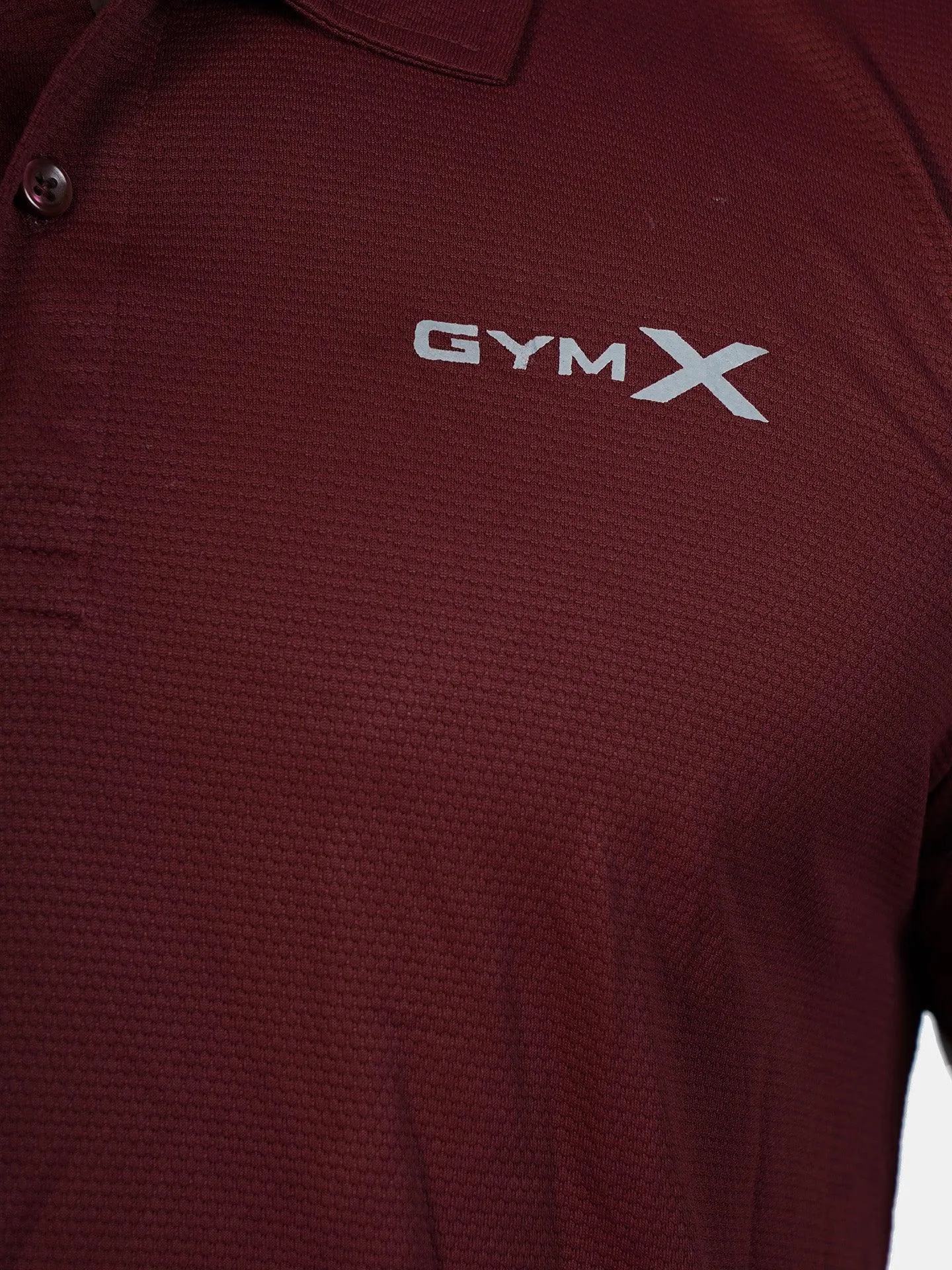 GymX Tech Polo Tee: Stark Maroon