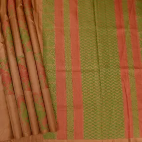 Handwoven Brown Soft Silk Saree - 438N010850DSJ