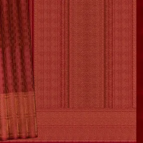 Handwoven Maroon Kanjivaram Silk Saree - 2021T005924DSC