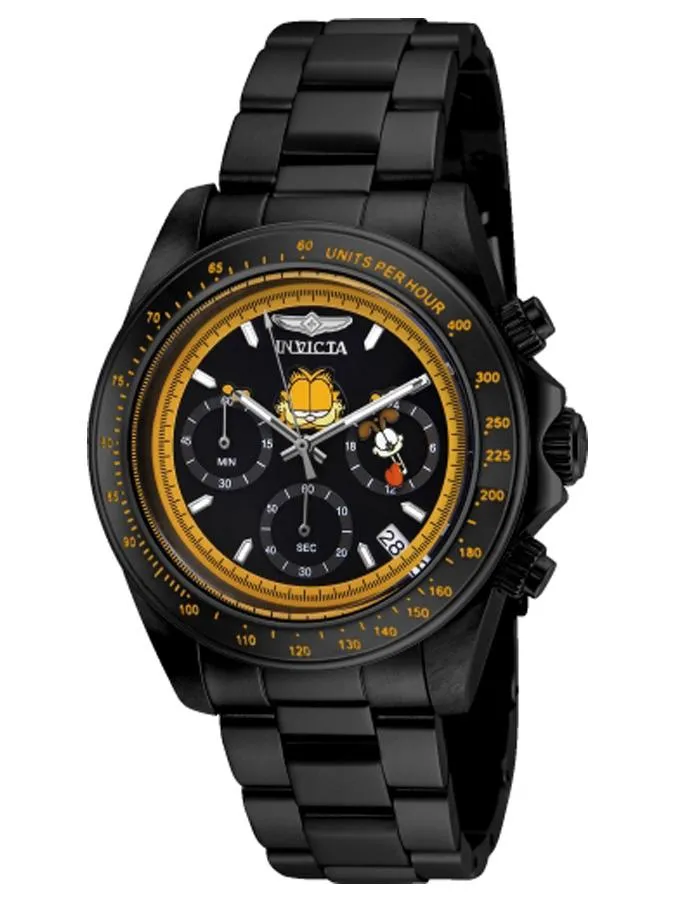 INVICTA Character Collection Mens Watch - Garfield - Black Metal - Bracelet