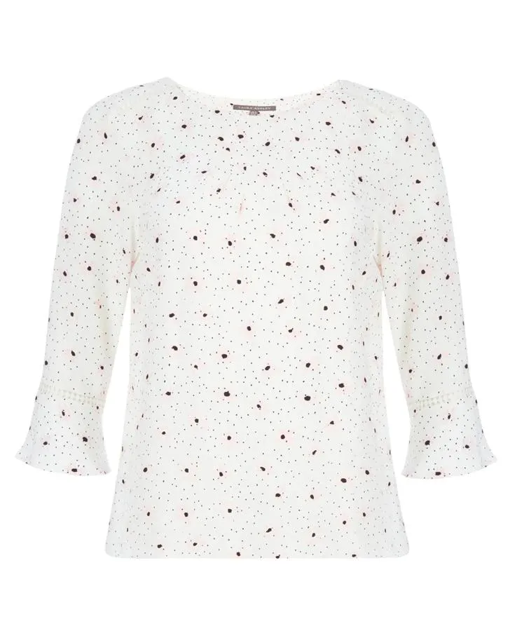 Ivory and Camellia Daisy Garden Blouse