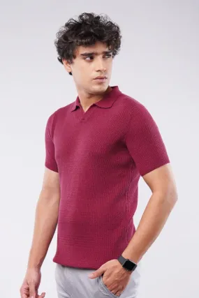 Johnny Collar Polo Shirt - Maroon