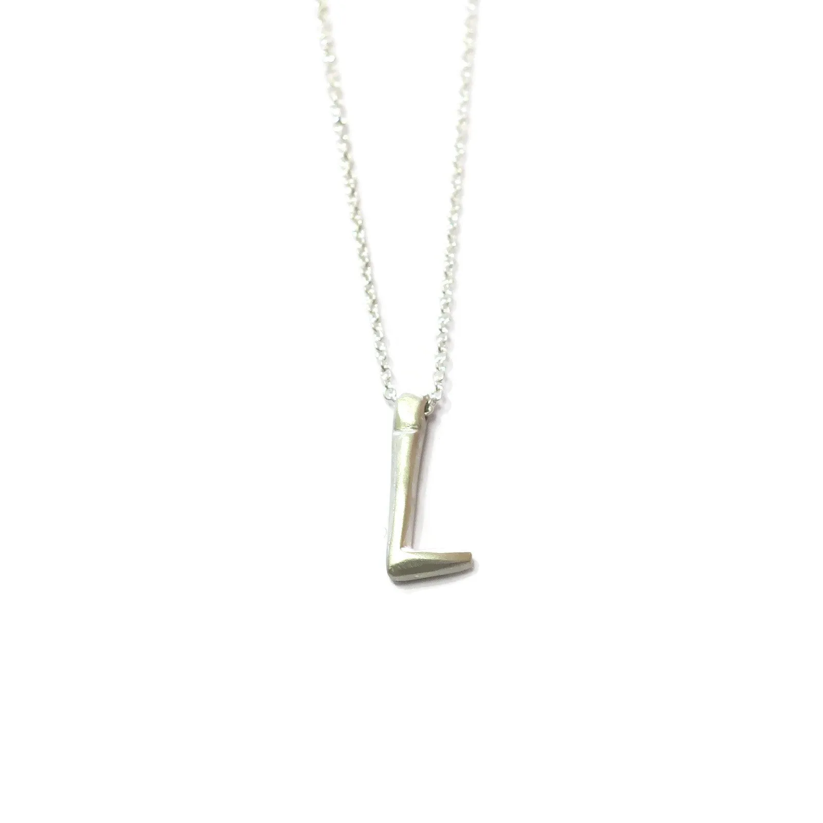 L - handwritten letter necklace