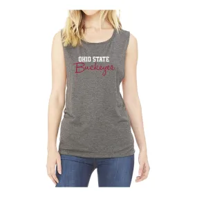 Ladies Ohio State Buckeyes Muscle Tank Top