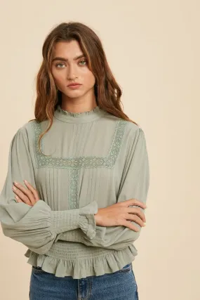 Lauren Blouse in Dusty Sage