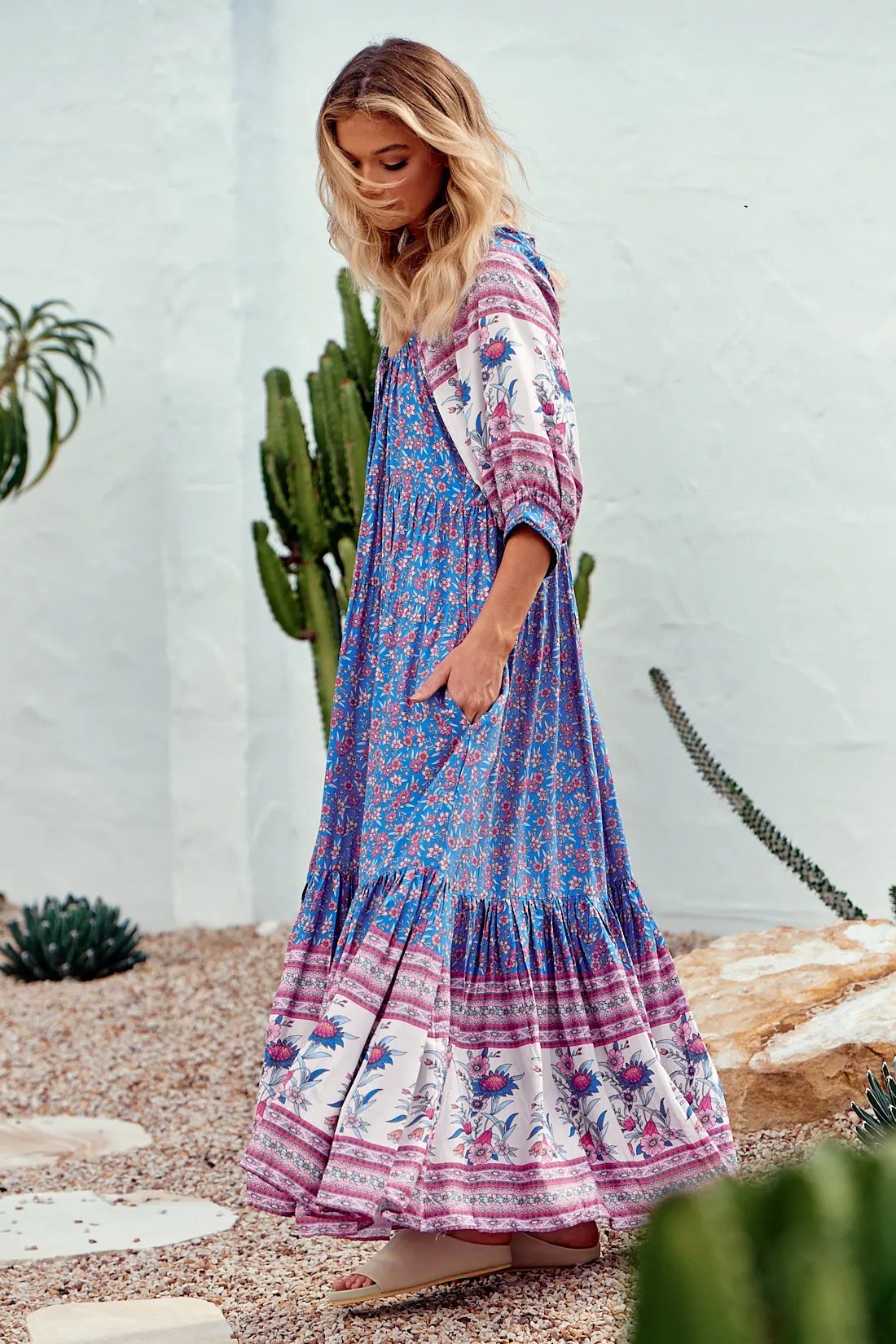 Layla Maxi Dress - Blue/Pink