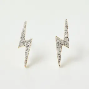 Lightning Bolt Diamond Stud Earrings