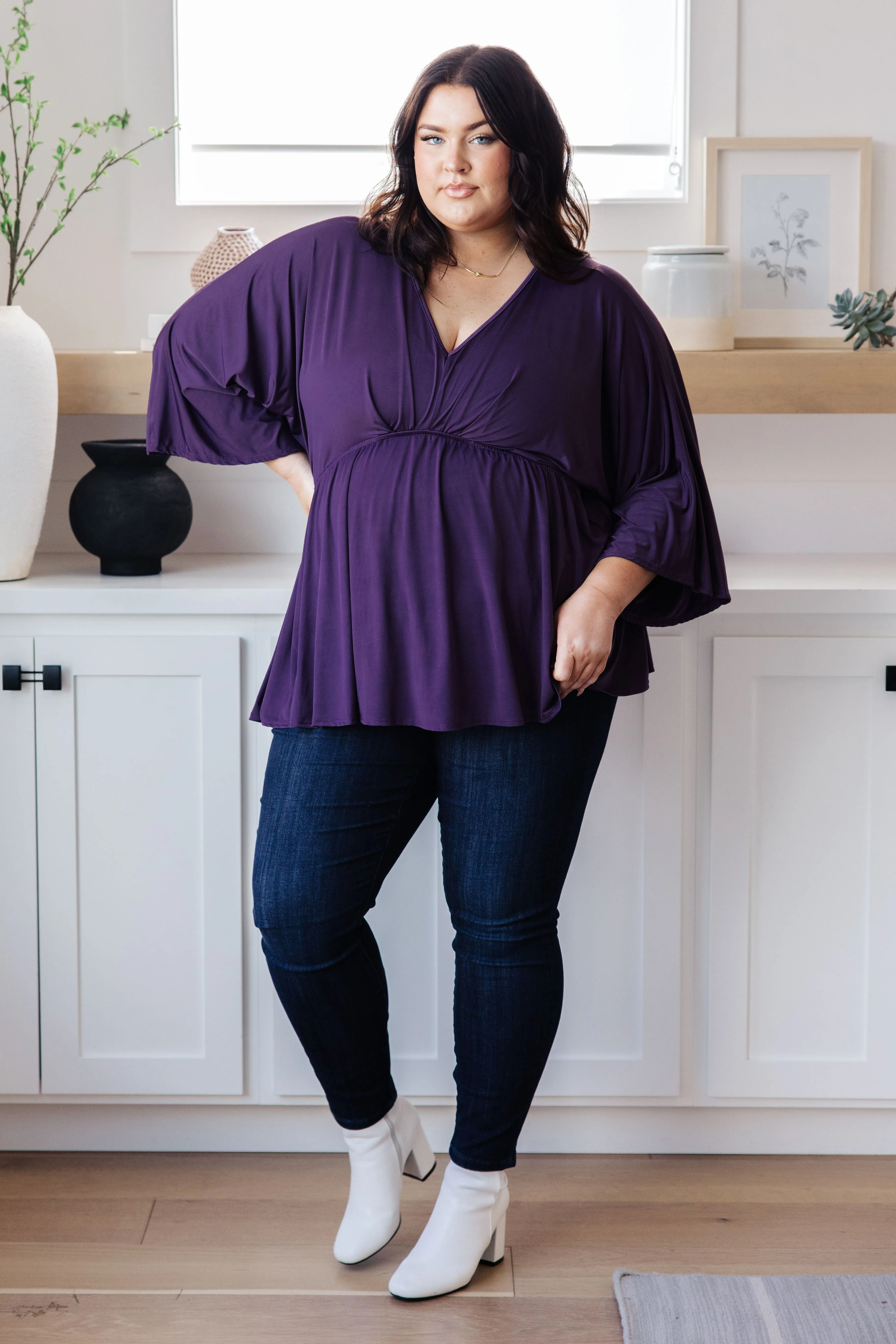 Love On The Line V-Neck Peplum Blouse - 1/5