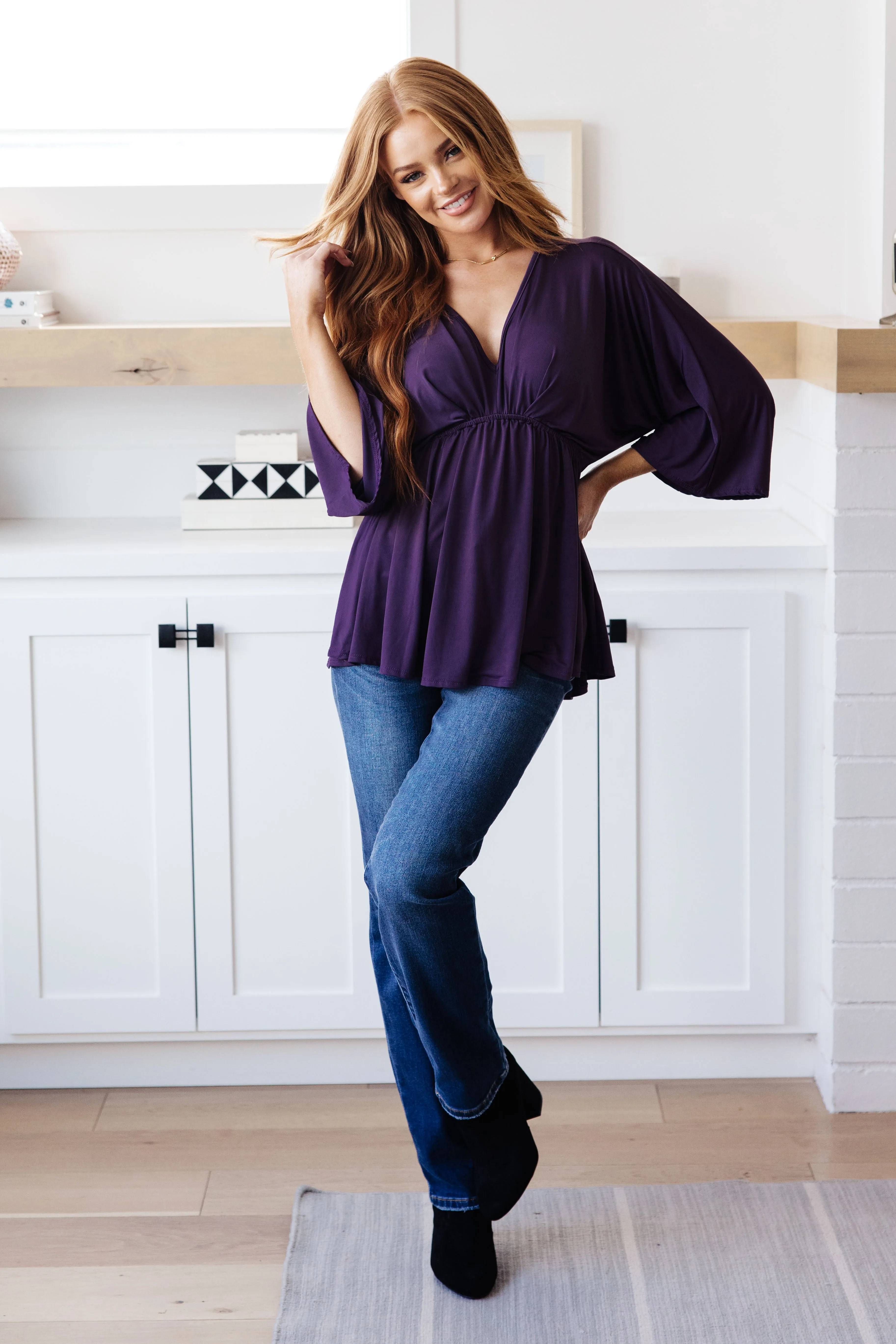 Love On The Line V-Neck Peplum Blouse - 1/5