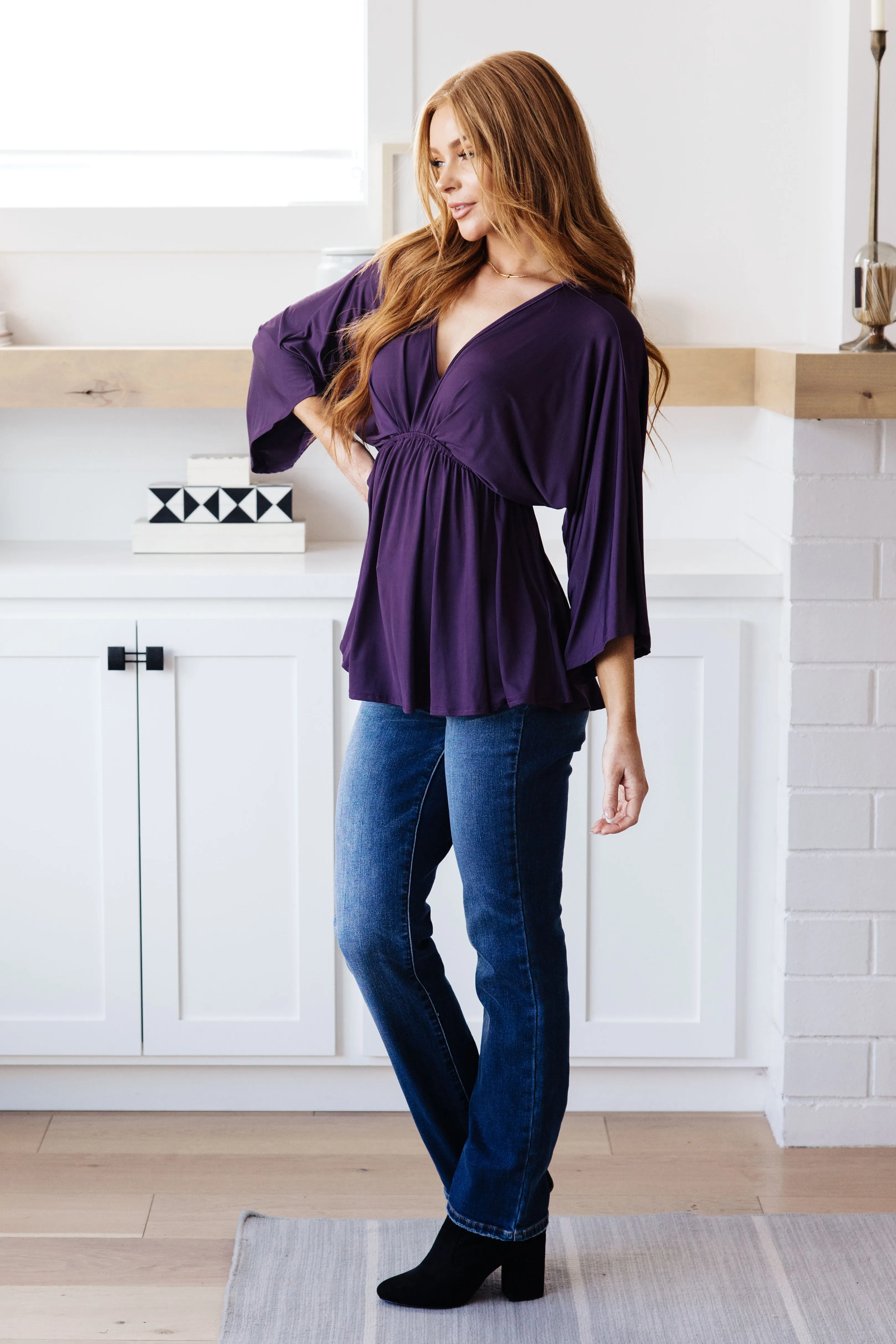 Love On The Line V-Neck Peplum Blouse - 1/5